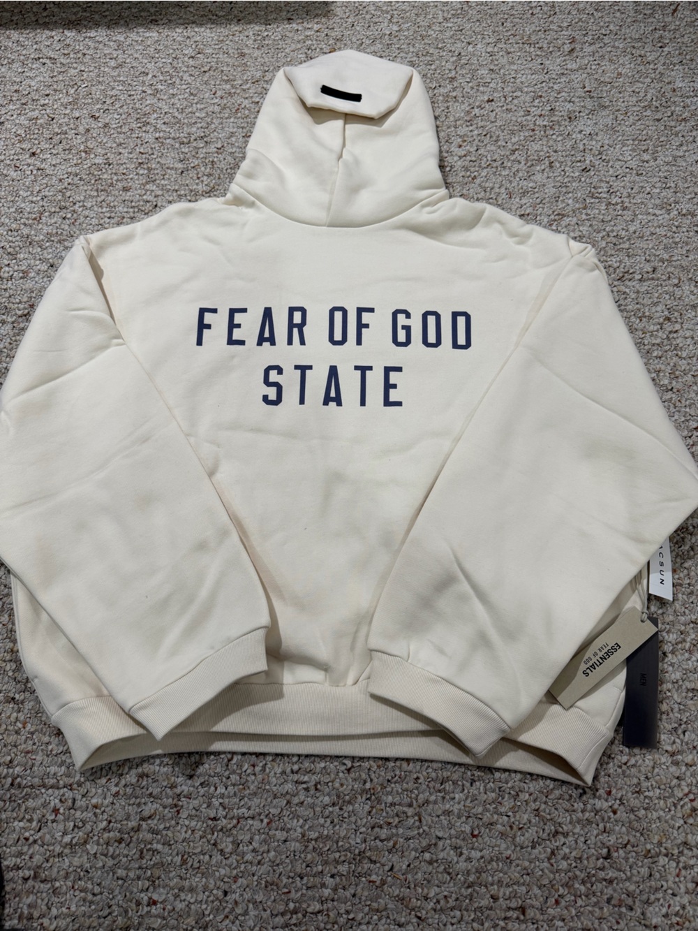 Essentials Cream Pullover with Black Logo Patch - Picture 4 of 7